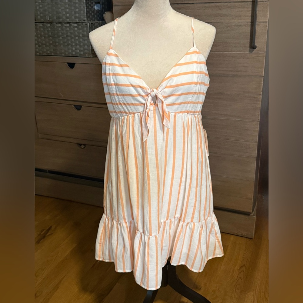 Striped Orange and White Sundress - by Francesca’s